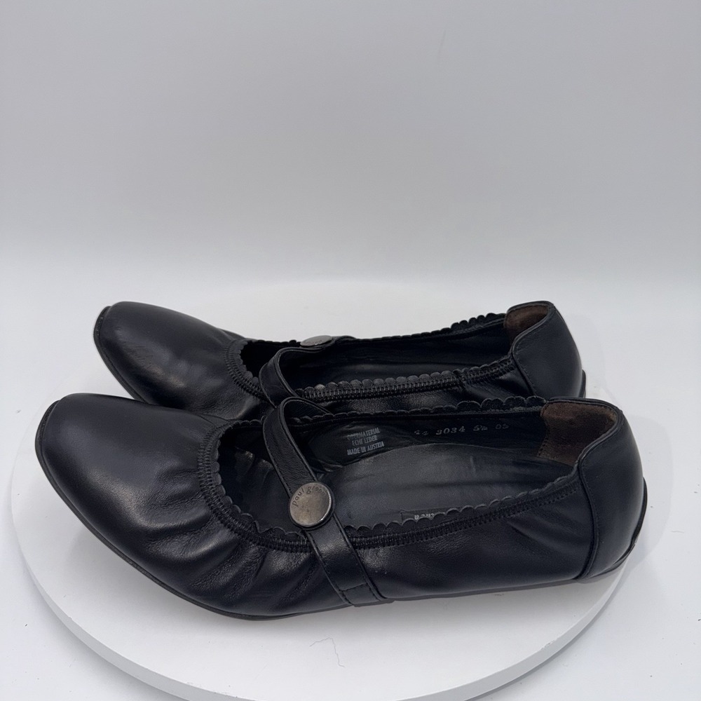 PAUL GREEN Black Soft Nappa Mary Jane Ballet Flats Women's UK 5.5 US 8